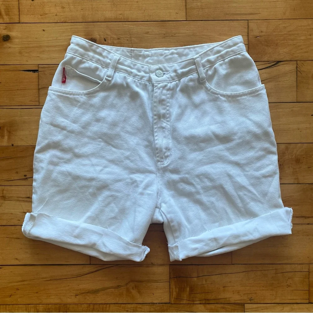 🤍 Vintage BONGO White Jean Shorts - Size 11 / Waist 28” - Picture 1 of 8
